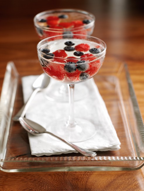 Raspberry and blueberry Champagne jellies