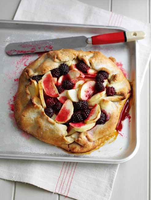 Freeform blackberry and apple pies