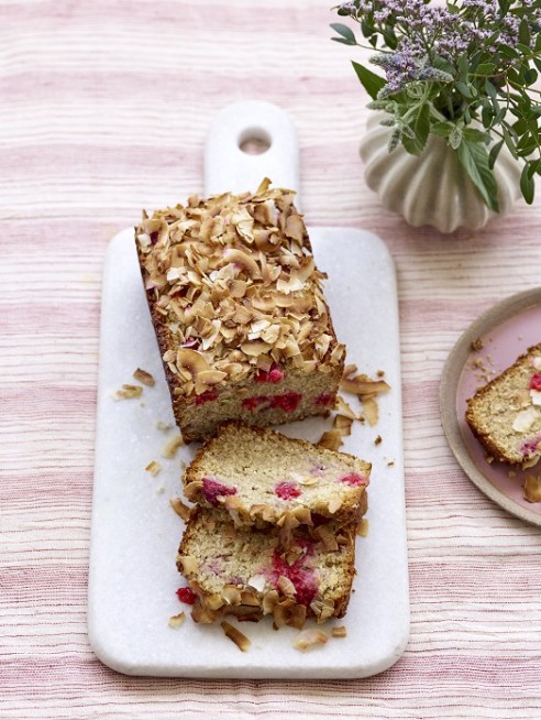 Raspberry Coconut and Banana Loaf (vegan)