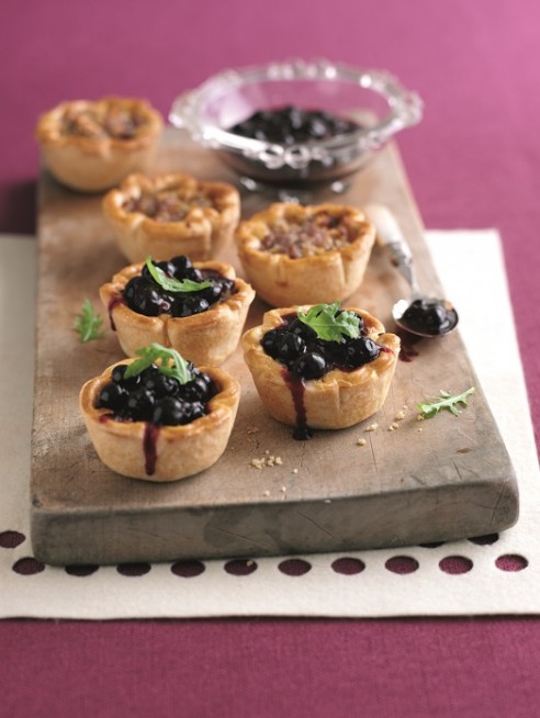 Blueberry glazed pork pies