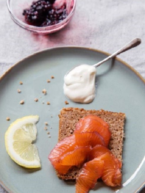 Blackberry and gin cured salmon