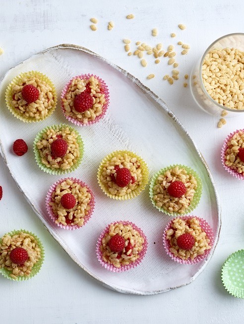 Crispy Raspberry Cakes