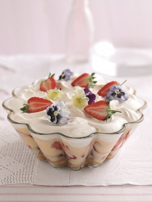 Strawberry Trifle with Pimms