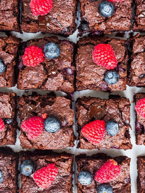 Fudgy Berry Chocolate Brownies