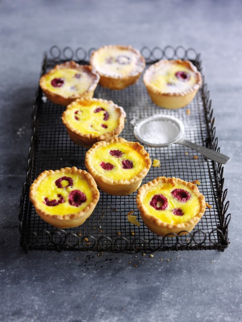 Raspberry Portuguese tarts