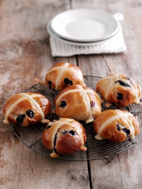 Blueberry Hot Cross Buns