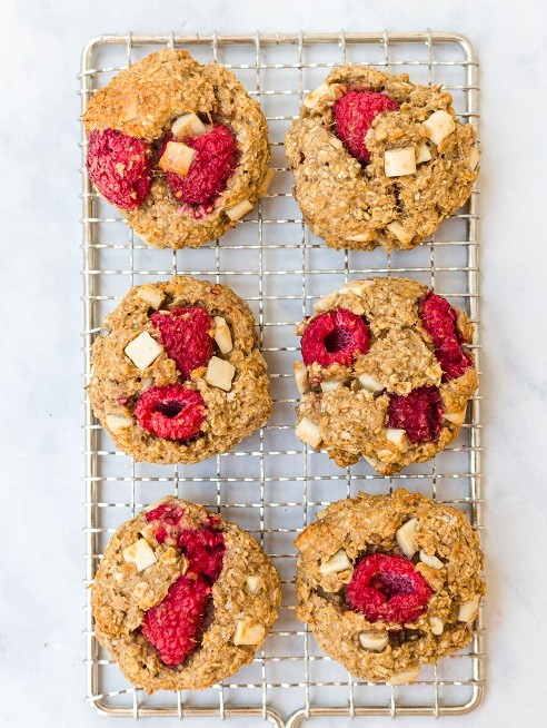 Raspberry and White Chocolate Biscuits