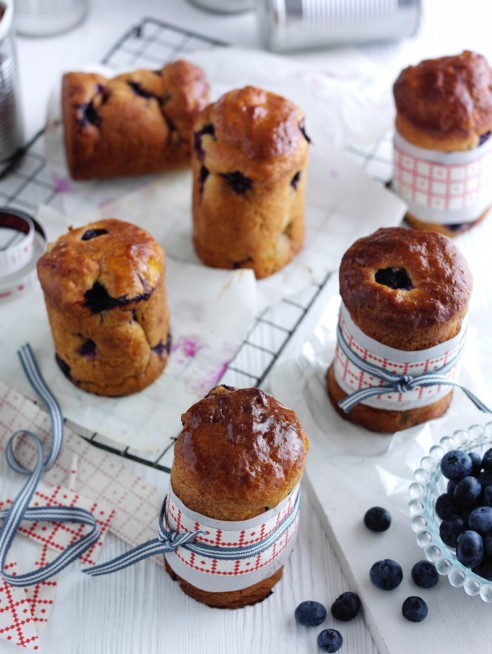 Christmas spiced blueberry panettones