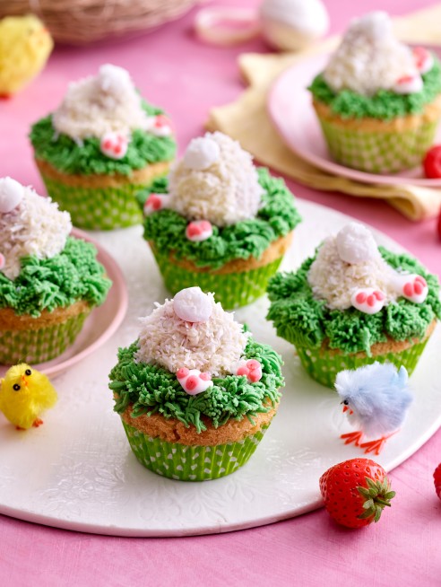 Strawberry and Raspberry Cotton Tail Cupcakes